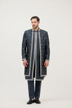 Naqsh-e-Darbar Royal Front Open Dabka Achkan Sherwani with Kurta Set