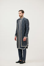 Naqsh-e-Darbar Royal Front Open Dabka Achkan Sherwani with Kurta Set