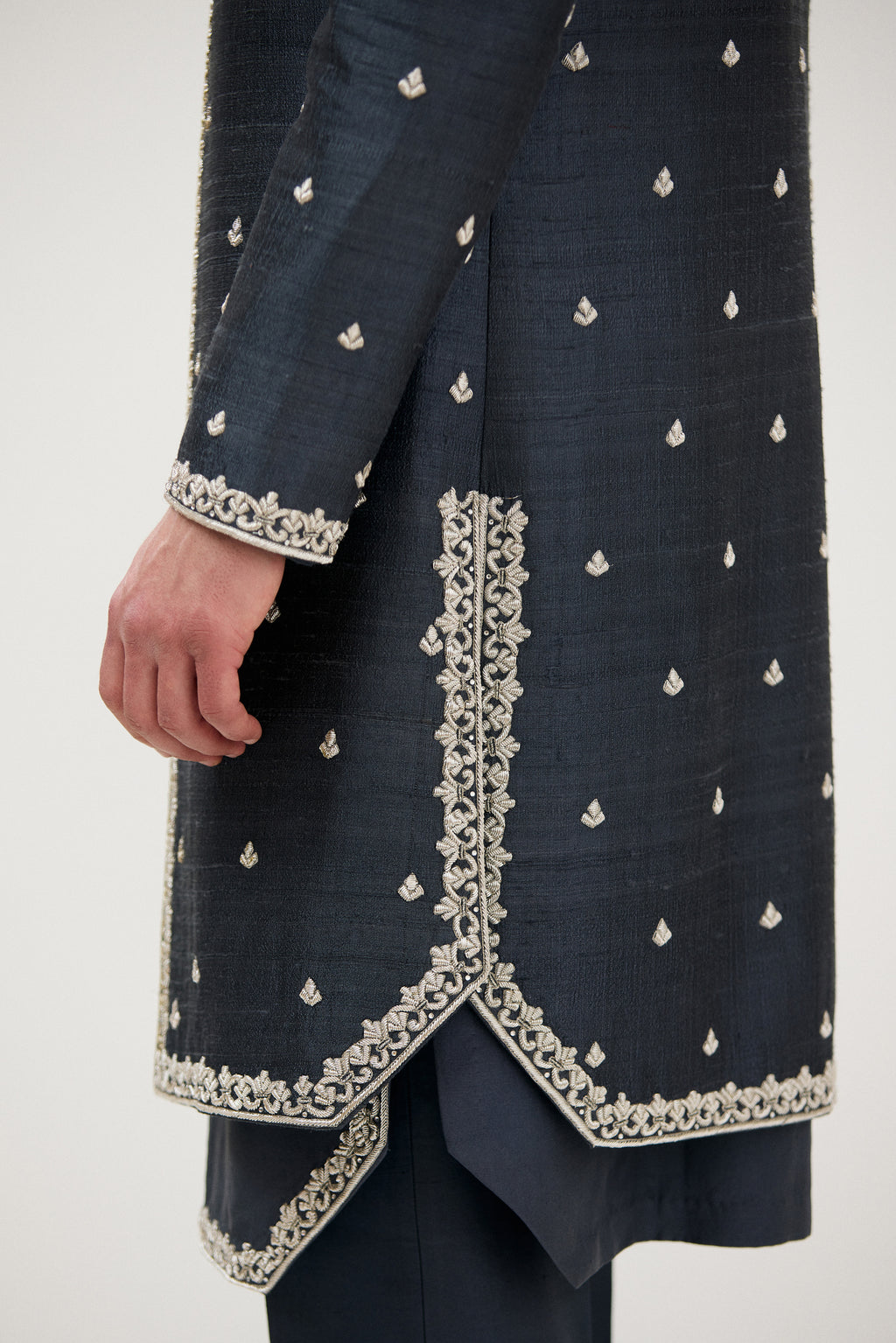 Naqsh-e-Darbar Royal Front Open Dabka Achkan Sherwani with Kurta Set