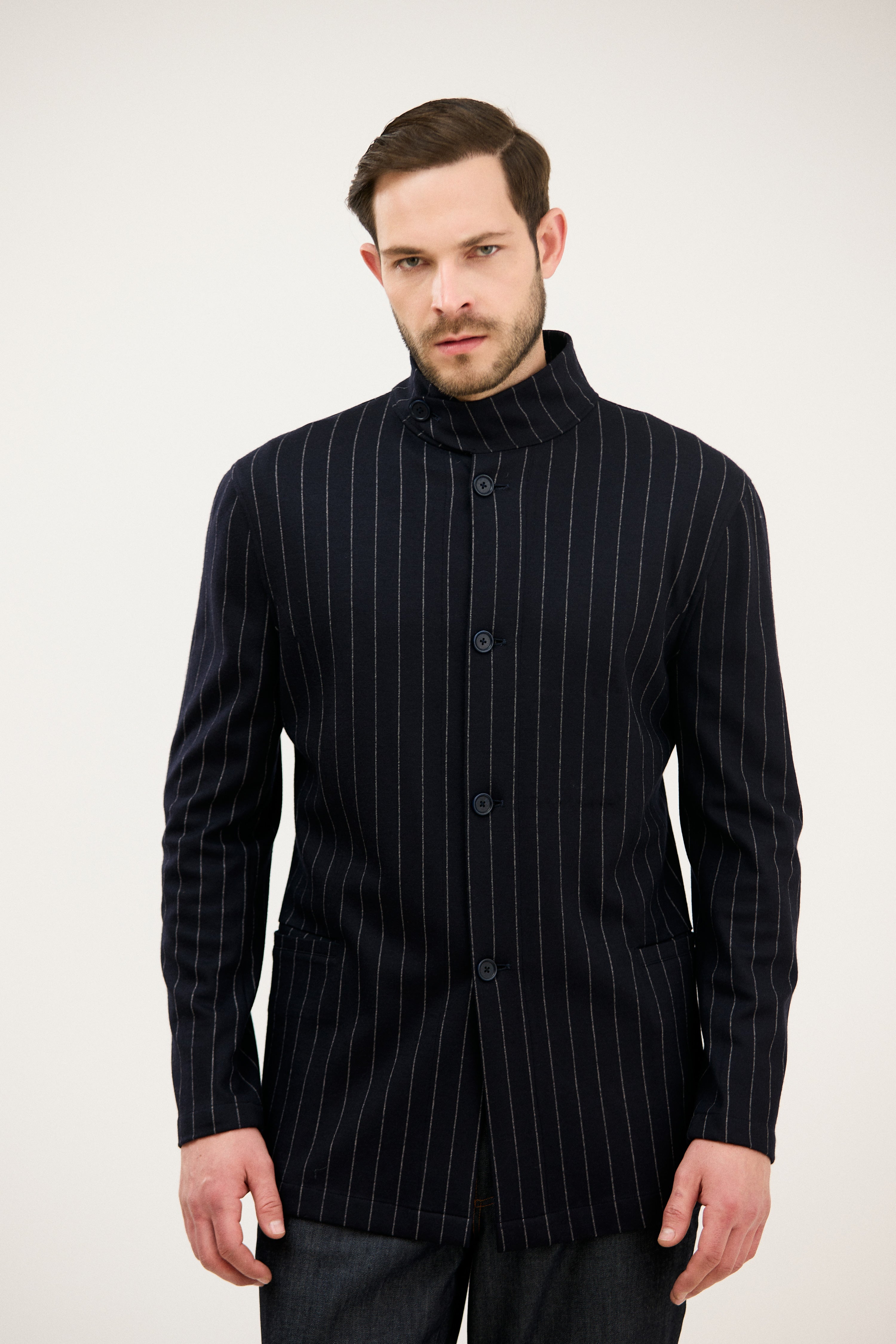 Tehzeeb High-Neck Placket Jacket