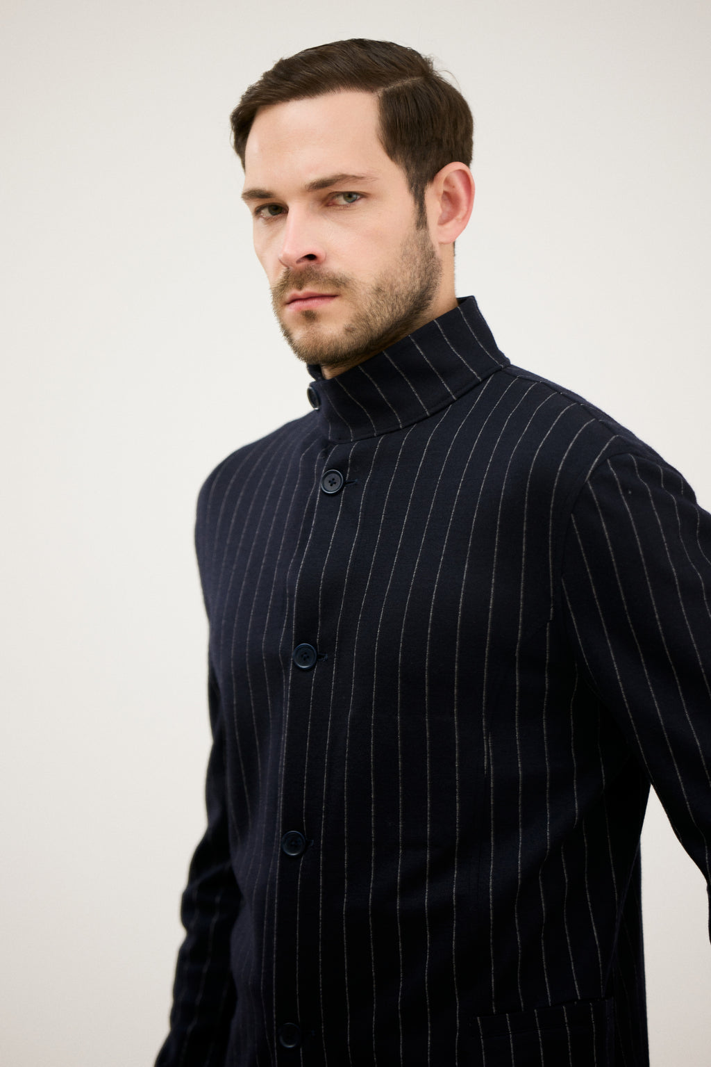 Tehzeeb High-Neck Placket Jacket