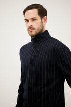 Tehzeeb High-Neck Placket Jacket