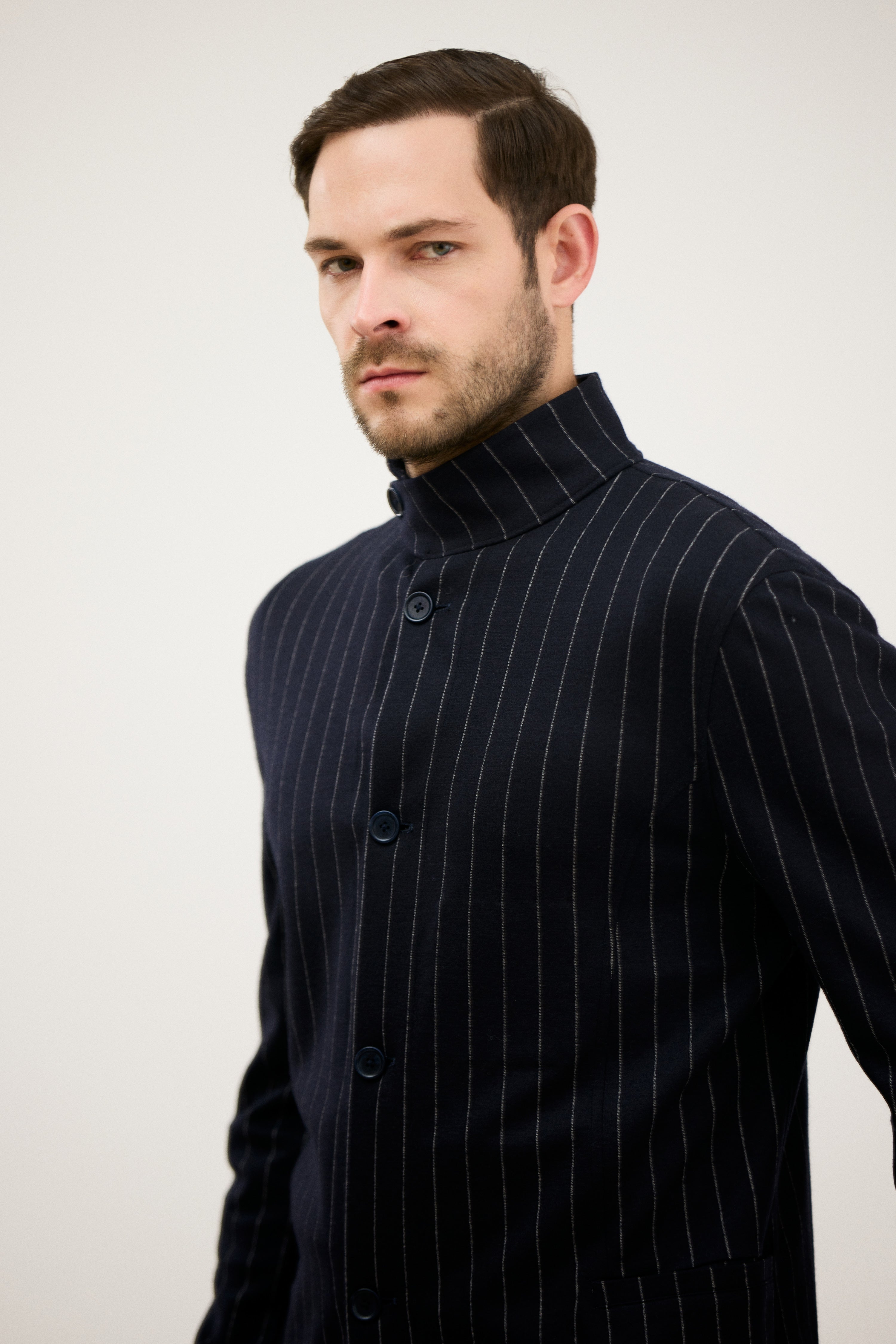 Tehzeeb High-Neck Placket Jacket