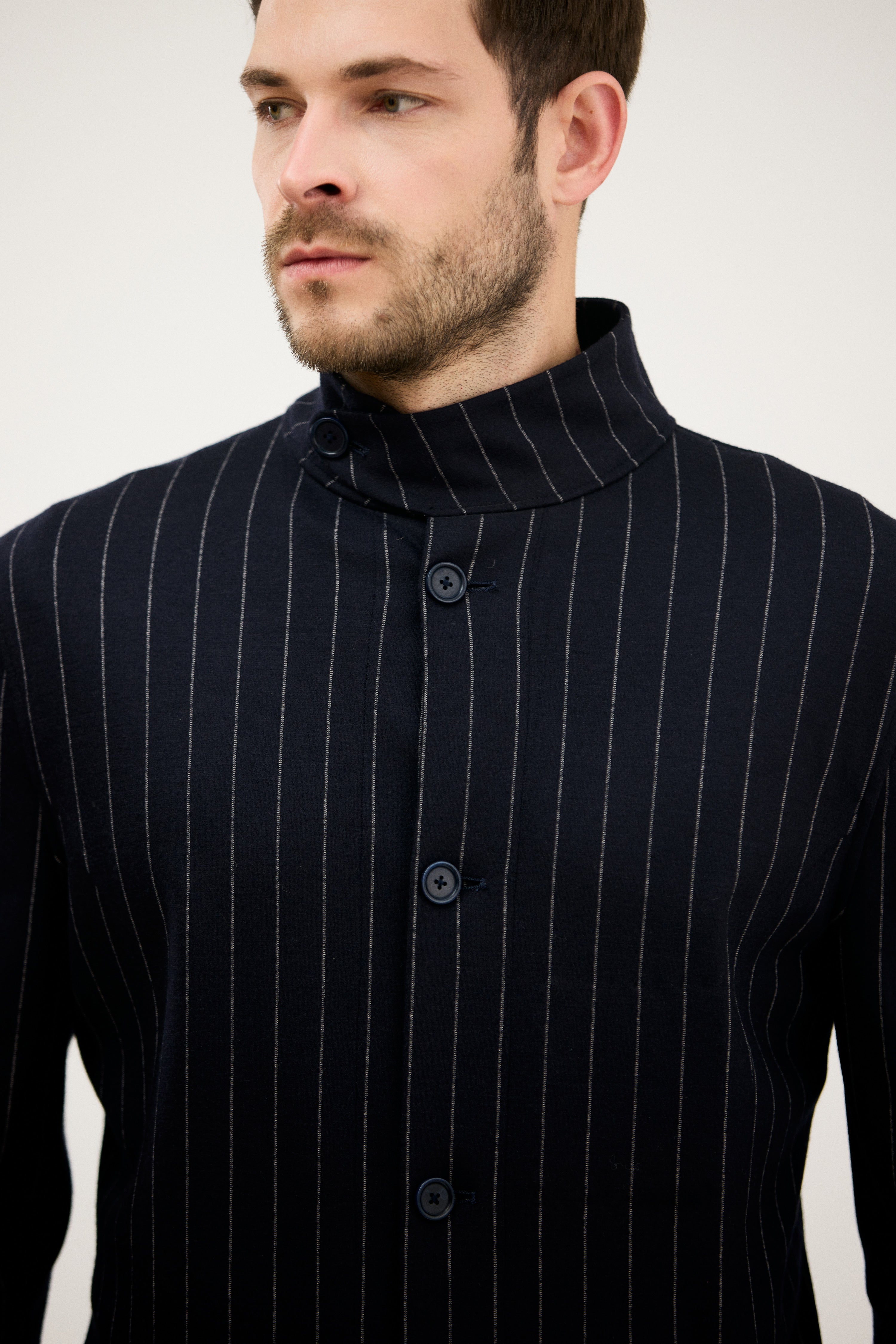 Tehzeeb High-Neck Placket Jacket