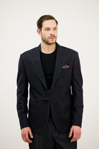 Mehfil-e-Darbar Notch Lapel with Curved Wrap-Style Blazer