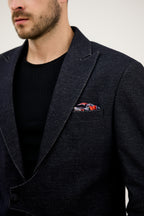 Mehfil-e-Darbar Notch Lapel with Curved Wrap-Style Blazer