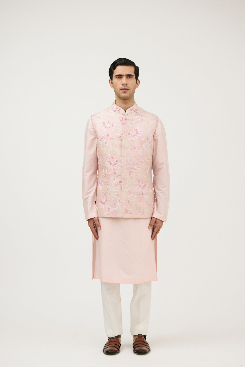 Kusumkari Silk Nehru Jacket