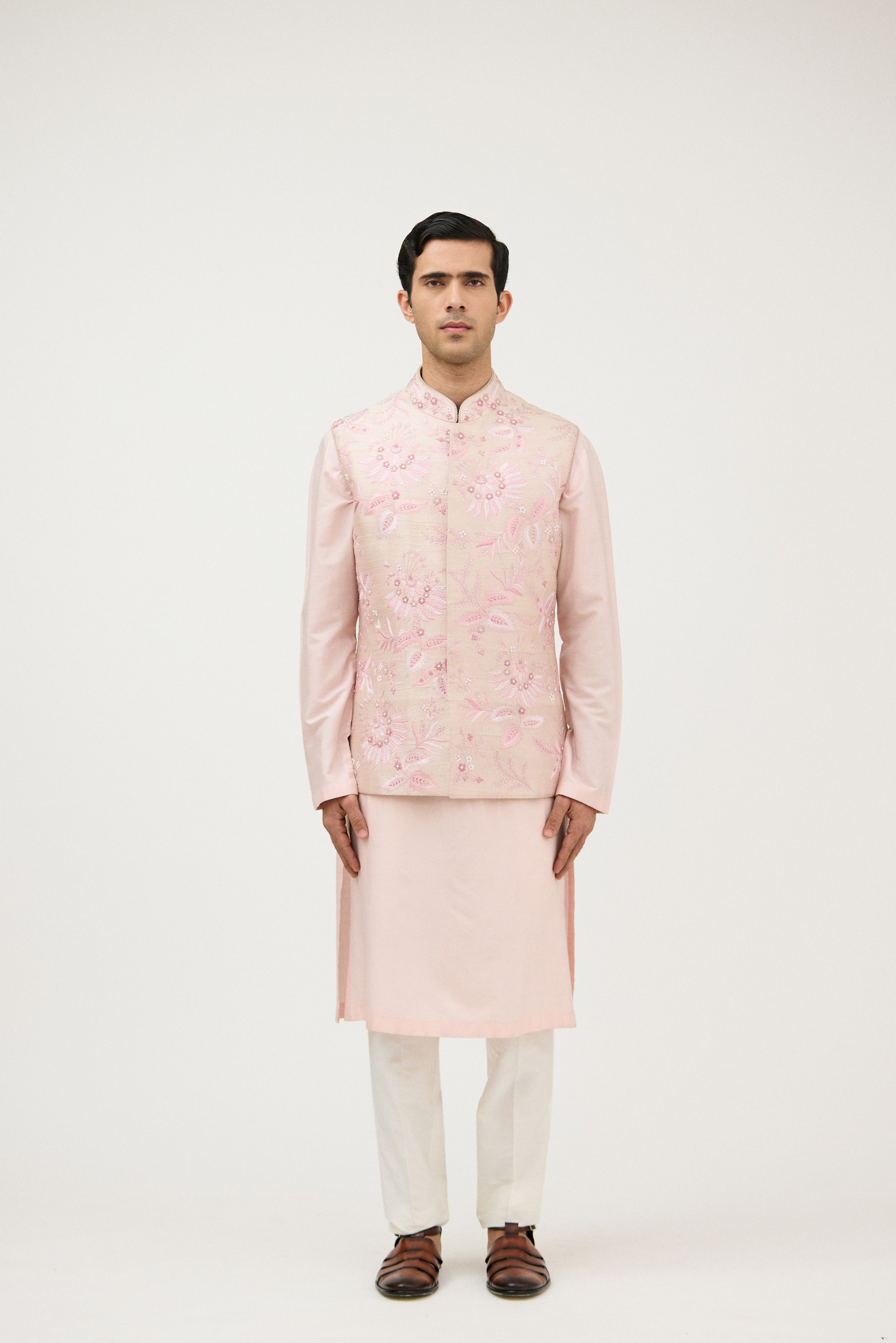 Kusumkari Silk Nehru Jacket