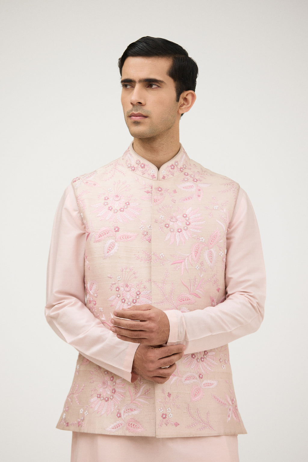 Kusumkari Silk Nehru Jacket