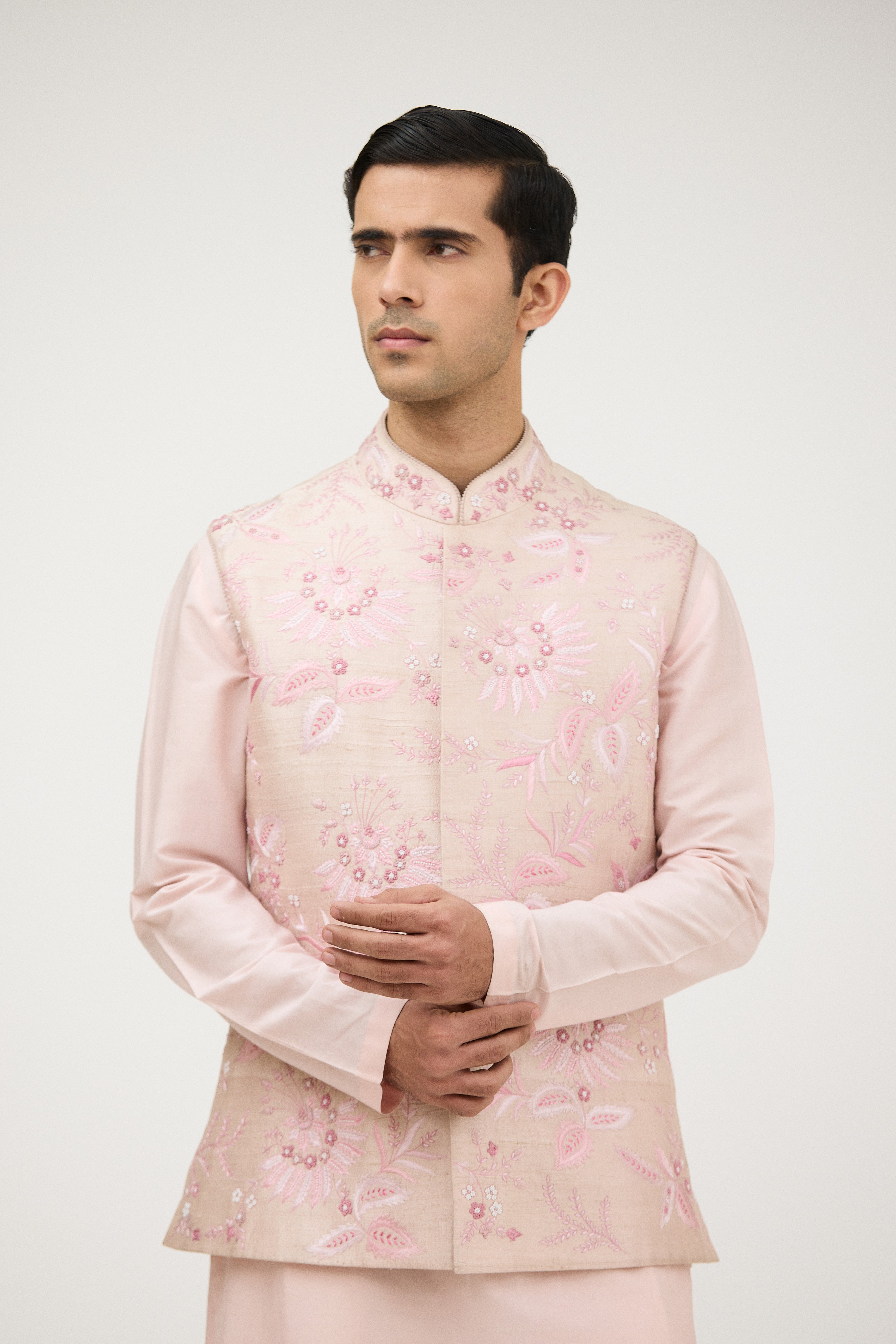 Kusumkari Silk Nehru Jacket