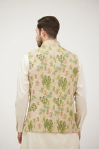 Vasanta Floral Silk Nehru Jacket