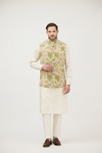 Vasanta Floral Silk Nehru Jacket