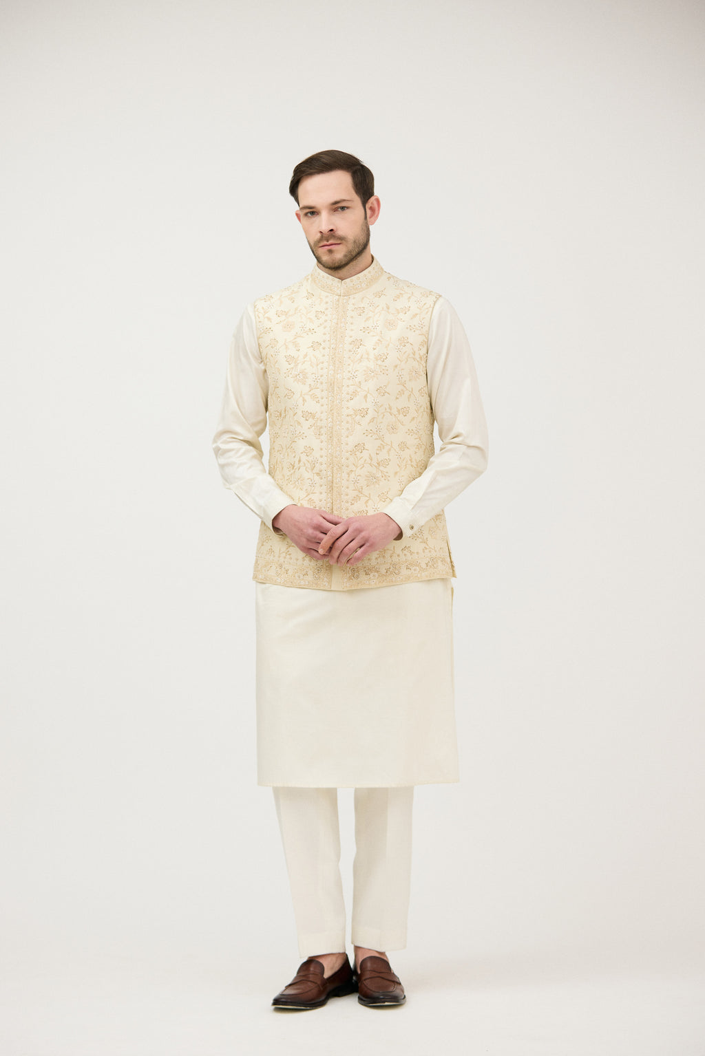 Riyal-e-Shaahi Resham Beads Nehru Jacket