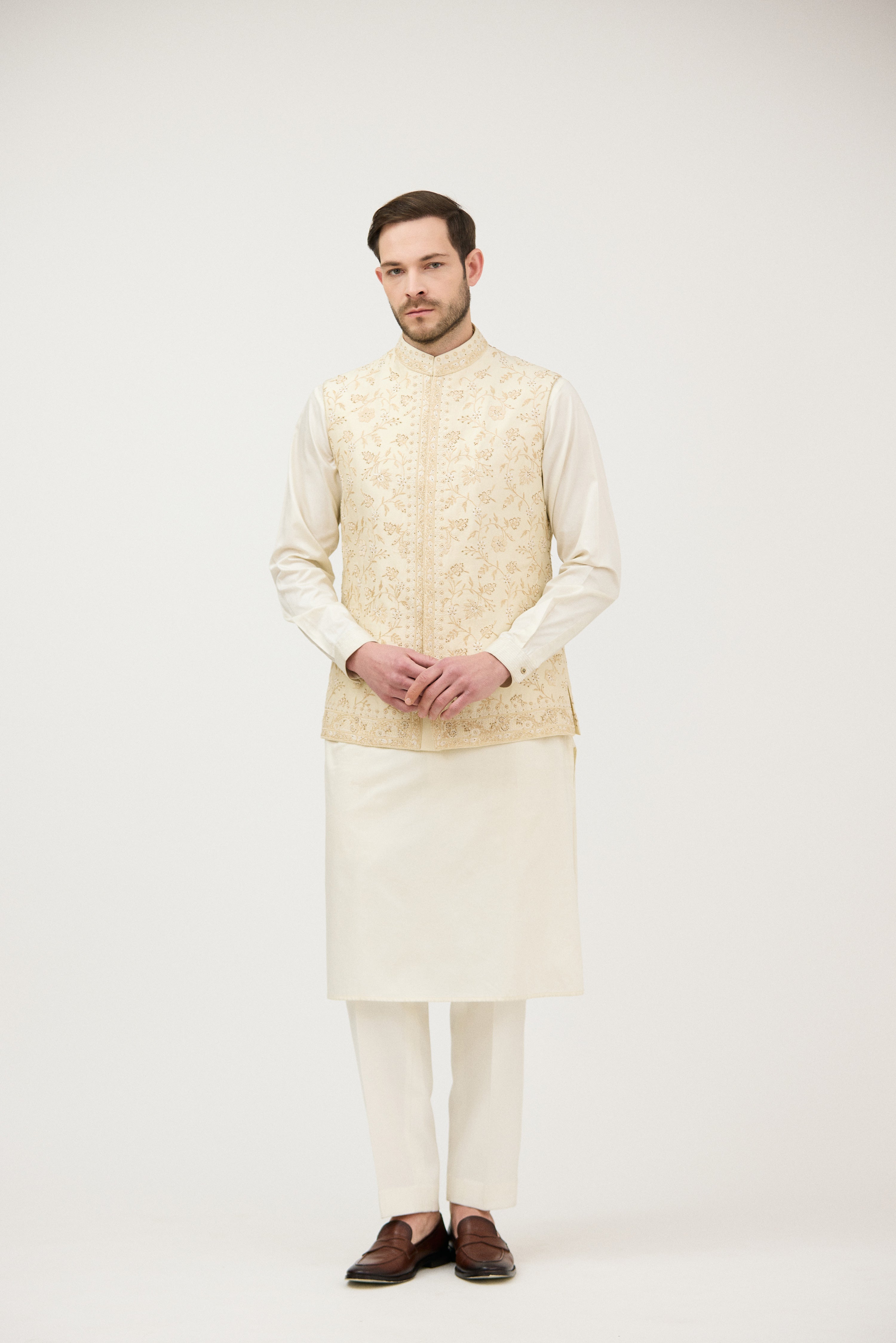 Riyal-e-Shaahi Resham Beads Nehru Jacket