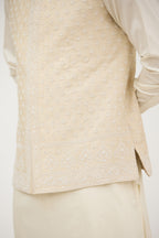 Ivory Emperial Leaf Nehru Jacket