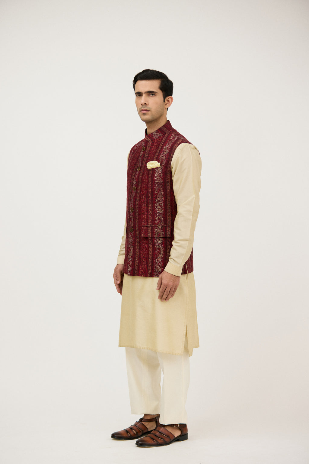 Shaam-e-Shahi Paisley Nehru Jacket