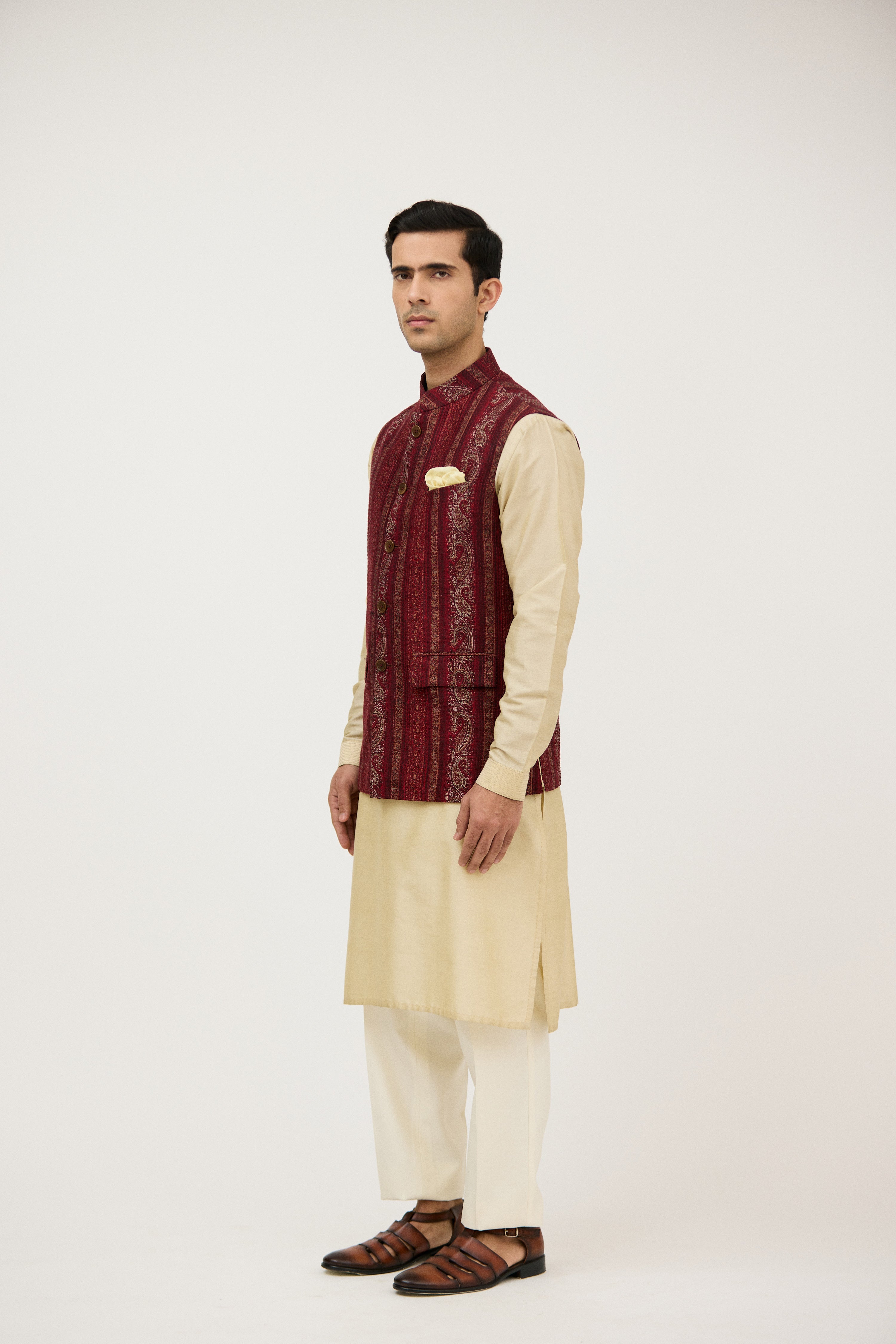Shaam-e-Shahi Paisley Nehru Jacket