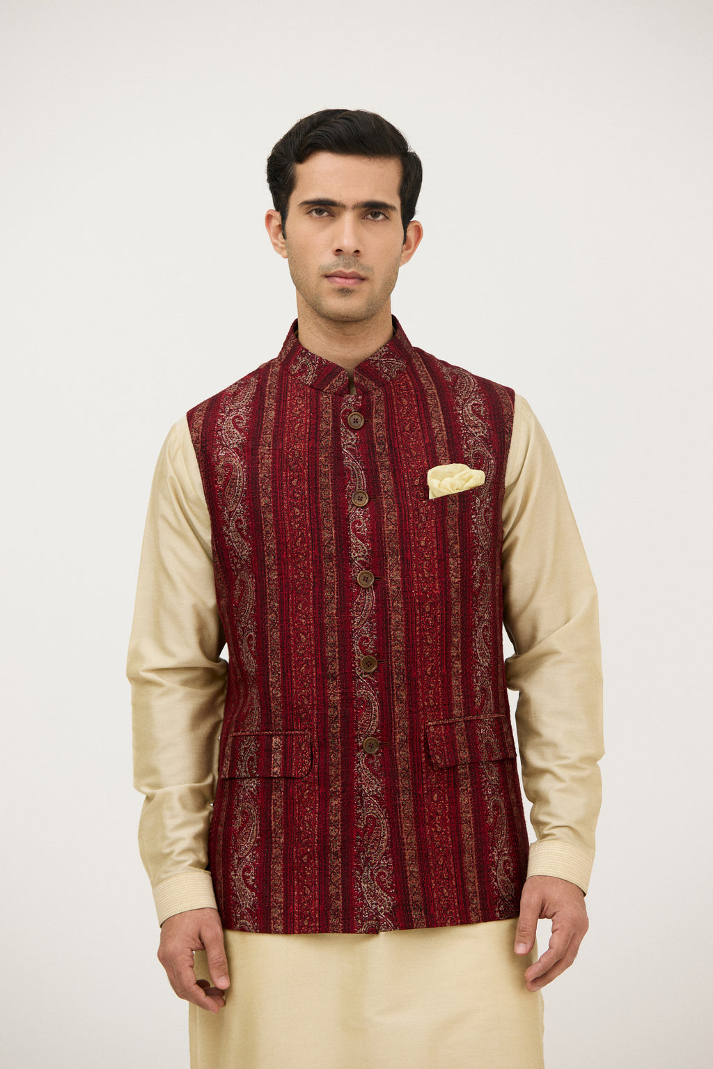 Shaam-e-Shahi Paisley Nehru Jacket