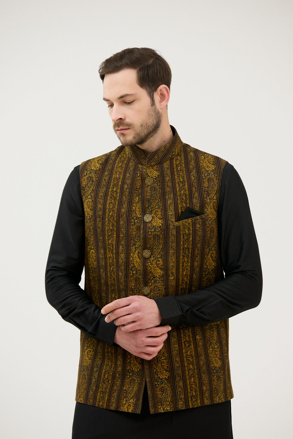 Badshahi Zar Paisley Nehru Jacket